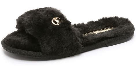 michael kors black fur slides|Micheal kors slides + FREE SHIPPING .